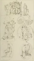 An illustration from Mythologische Gallerie; eine Sammlung von mehr als 750 antiken Denkmälern, Statuen, geschnittenen Steinen, Münzen und Gemälden, auf den 191 Original-Kupferblättern der französischen Ausg (1848)