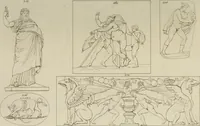 Picture 61 of 223 from Mythologische Gallerie; eine Sammlung von mehr als 750 antiken Denkmälern, Statuen, geschnittenen Steinen, Münzen und Gemälden, auf den 191 Original-Kupferblättern der französischen Ausg (1848), leaf 122