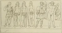 Picture 100 of 223 from Mythologische Gallerie; eine Sammlung von mehr als 750 antiken Denkmälern, Statuen, geschnittenen Steinen, Münzen und Gemälden, auf den 191 Original-Kupferblättern der französischen Ausg (1848), leaf 174