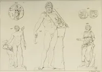 Picture 110 of 223 from Mythologische Gallerie; eine Sammlung von mehr als 750 antiken Denkmälern, Statuen, geschnittenen Steinen, Münzen und Gemälden, auf den 191 Original-Kupferblättern der französischen Ausg (1848), leaf 192