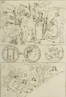 An illustration from Mythologische Gallerie; eine Sammlung von mehr als 750 antiken Denkmälern, Statuen, geschnittenen Steinen, Münzen und Gemälden, auf den 191 Original-Kupferblättern der französischen Ausg (1848)