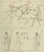 An illustration from Mythologische Gallerie; eine Sammlung von mehr als 750 antiken Denkmälern, Statuen, geschnittenen Steinen, Münzen und Gemälden, auf den 191 Original-Kupferblättern der französischen Ausg (1848)