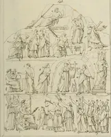 An illustration from Mythologische Gallerie; eine Sammlung von mehr als 750 antiken Denkmälern, Statuen, geschnittenen Steinen, Münzen und Gemälden, auf den 191 Original-Kupferblättern der französischen Ausg (1848)