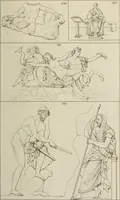 An illustration from Mythologische Gallerie; eine Sammlung von mehr als 750 antiken Denkmälern, Statuen, geschnittenen Steinen, Münzen und Gemälden, auf den 191 Original-Kupferblättern der französischen Ausg (1848)