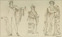 Picture 15 of 223 from Mythologische Gallerie; eine Sammlung von mehr als 750 antiken Denkmälern, Statuen, geschnittenen Steinen, Münzen und Gemälden, auf den 191 Original-Kupferblättern der französischen Ausg (1848), leaf 42