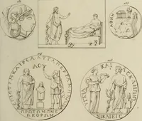 Picture 36 of 223 from Mythologische Gallerie; eine Sammlung von mehr als 750 antiken Denkmälern, Statuen, geschnittenen Steinen, Münzen und Gemälden, auf den 191 Original-Kupferblättern der französischen Ausg (1848), leaf 76