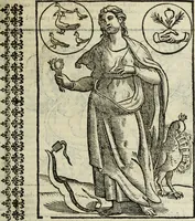 Picture 22 of 149 from Natalis Comitis Mythologiae, siue, Explicationis fabularum libri decem; in quibvs omnia prope naturalis et moralis philosophiae dogmata in veterum fabulis contenta fuisse perspicuè demonstratur (1616), leaf 116
