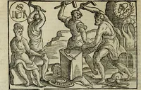 An illustration from Natalis Comitis Mythologiae, siue, Explicationis fabularum libri decem; in quibvs omnia prope naturalis et moralis philosophiae dogmata in veterum fabulis contenta fuisse perspicuè demonstratur (1616)