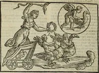 An illustration from Natalis Comitis Mythologiae, siue, Explicationis fabularum libri decem; in quibvs omnia prope naturalis et moralis philosophiae dogmata in veterum fabulis contenta fuisse perspicuè demonstratur (1616)