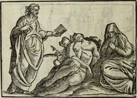 An illustration from Natalis Comitis Mythologiae, siue, Explicationis fabularum libri decem; in quibvs omnia prope naturalis et moralis philosophiae dogmata in veterum fabulis contenta fuisse perspicuè demonstratur (1616)