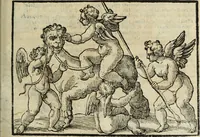 An illustration from Natalis Comitis Mythologiae, siue, Explicationis fabularum libri decem; in quibvs omnia prope naturalis et moralis philosophiae dogmata in veterum fabulis contenta fuisse perspicuè demonstratur (1616)