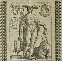 An illustration from Natalis Comitis Mythologiae, siue, Explicationis fabularum libri decem; in quibvs omnia prope naturalis et moralis philosophiae dogmata in veterum fabulis contenta fuisse perspicuè demonstratur (1616)