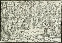 An illustration from Natalis Comitis Mythologiae, siue, Explicationis fabularum libri decem; in quibvs omnia prope naturalis et moralis philosophiae dogmata in veterum fabulis contenta fuisse perspicuè demonstratur (1616)
