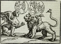 An illustration from Natalis Comitis Mythologiae, siue, Explicationis fabularum libri decem; in quibvs omnia prope naturalis et moralis philosophiae dogmata in veterum fabulis contenta fuisse perspicuè demonstratur (1616)