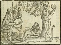 Picture 16 of 149 from Natalis Comitis Mythologiae, siue, Explicationis fabularum libri decem; in quibvs omnia prope naturalis et moralis philosophiae dogmata in veterum fabulis contenta fuisse perspicuè demonstratur (1616), leaf 96