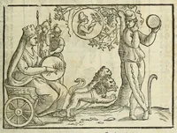 An illustration from Natalis Comitis Mythologiae, siue, Explicationis fabularum libri decem; in quibvs omnia prope naturalis et moralis philosophiae dogmata in veterum fabulis contenta fuisse perspicuè demonstratur (1616)
