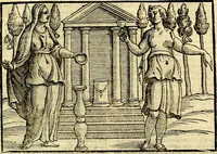 An illustration from Natalis Comitis Mythologiae sive Explicationis fabvlarvm libri decem, in qvibvs omnia prope natvralis et moralis philosophiæ dogmata in veterum fabulis contenta fuisse perspicuè demonstratur (1616)