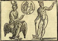 An illustration from Natalis Comitis Mythologiae sive Explicationis fabvlarvm libri decem, in qvibvs omnia prope natvralis et moralis philosophiæ dogmata in veterum fabulis contenta fuisse perspicuè demonstratur (1616)