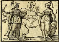 An illustration from Natalis Comitis Mythologiae sive Explicationis fabvlarvm libri decem, in qvibvs omnia prope natvralis et moralis philosophiæ dogmata in veterum fabulis contenta fuisse perspicuè demonstratur (1616)