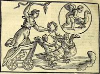 An illustration from Natalis Comitis Mythologiae sive Explicationis fabvlarvm libri decem, in qvibvs omnia prope natvralis et moralis philosophiæ dogmata in veterum fabulis contenta fuisse perspicuè demonstratur (1616)