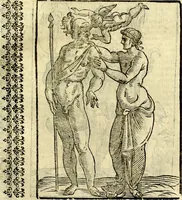 An illustration from Natalis Comitis Mythologiae sive Explicationis fabvlarvm libri decem, in qvibvs omnia prope natvralis et moralis philosophiæ dogmata in veterum fabulis contenta fuisse perspicuè demonstratur (1616)
