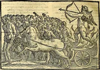 An illustration from Natalis Comitis Mythologiae sive Explicationis fabvlarvm libri decem, in qvibvs omnia prope natvralis et moralis philosophiæ dogmata in veterum fabulis contenta fuisse perspicuè demonstratur (1616)