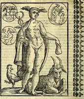 An illustration from Natalis Comitis Mythologiae sive Explicationis fabvlarvm libri decem, in qvibvs omnia prope natvralis et moralis philosophiæ dogmata in veterum fabulis contenta fuisse perspicuè demonstratur (1616)