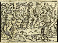 An illustration from Natalis Comitis Mythologiae sive Explicationis fabvlarvm libri decem, in qvibvs omnia prope natvralis et moralis philosophiæ dogmata in veterum fabulis contenta fuisse perspicuè demonstratur (1616)