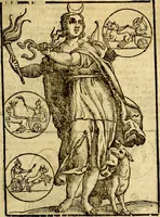 Picture 34 of 127 from Natalis Comitis Mythologiae, sive, Explicationis fabularum libri decem : in quibus omnia prope naturalis et moralis philosophiae dogmata in veterum fabulis contenta fuisse perspicuè demonstratur ... : accessit G. Linocerii Musarum mytholgia, & anonymi obseuationum in totam de dijs gentium narrationem libellus : adiectæ sunt ... editioni elegantissimæ deorum imagines, & eruditissimæ M. Antonij Tritonij Vtinensis .. (1637), leaf 178
