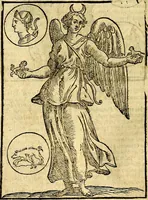 An illustration from Natalis Comitis Mythologiae, sive, Explicationis fabularum libri decem : in quibus omnia prope naturalis et moralis philosophiae dogmata in veterum fabulis contenta fuisse perspicuè demonstratur ... : accessit G. Linocerii Musarum mytholgia, & anonymi obseuationum in totam de dijs gentium narrationem libellus : adiectæ sunt ... editioni elegantissimæ deorum imagines, & eruditissimæ M. Antonij Tritonij Vtinensis .. (1637)
