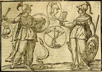 An illustration from Natalis Comitis Mythologiae, sive, Explicationis fabularum libri decem : in quibus omnia prope naturalis et moralis philosophiae dogmata in veterum fabulis contenta fuisse perspicuè demonstratur ... : accessit G. Linocerii Musarum mytholgia, & anonymi obseuationum in totam de dijs gentium narrationem libellus : adiectæ sunt ... editioni elegantissimæ deorum imagines, & eruditissimæ M. Antonij Tritonij Vtinensis .. (1637)