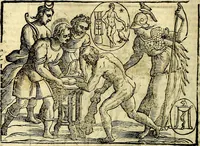 An illustration from Natalis Comitis Mythologiae, sive, Explicationis fabularum libri decem : in quibus omnia prope naturalis et moralis philosophiae dogmata in veterum fabulis contenta fuisse perspicuè demonstratur ... : accessit G. Linocerii Musarum mytholgia, & anonymi obseuationum in totam de dijs gentium narrationem libellus : adiectæ sunt ... editioni elegantissimæ deorum imagines, & eruditissimæ M. Antonij Tritonij Vtinensis .. (1637)