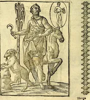 An illustration from Natalis Comitis Mythologiae, sive, Explicationis fabularum libri decem : in quibus omnia prope naturalis et moralis philosophiae dogmata in veterum fabulis contenta fuisse perspicuè demonstratur ... : accessit G. Linocerii Musarum mytholgia, & anonymi obseuationum in totam de dijs gentium narrationem libellus : adiectæ sunt ... editioni elegantissimæ deorum imagines, & eruditissimæ M. Antonij Tritonij Vtinensis .. (1637)