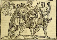 An illustration from Natalis Comitis Mythologiae, sive, Explicationis fabularum libri decem : in quibus omnia prope naturalis et moralis philosophiae dogmata in veterum fabulis contenta fuisse perspicuè demonstratur ... : accessit G. Linocerii Musarum mytholgia, & anonymi obseuationum in totam de dijs gentium narrationem libellus : adiectæ sunt ... editioni elegantissimæ deorum imagines, & eruditissimæ M. Antonij Tritonij Vtinensis .. (1637)