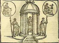 An illustration from Natalis Comitis Mythologiae, sive, Explicationis fabularum libri decem : in quibus omnia prope naturalis et moralis philosophiae dogmata in veterum fabulis contenta fuisse perspicuè demonstratur ... : accessit G. Linocerii Musarum mytholgia, & anonymi obseuationum in totam de dijs gentium narrationem libellus : adiectæ sunt ... editioni elegantissimæ deorum imagines, & eruditissimæ M. Antonij Tritonij Vtinensis .. (1637)