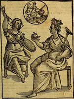 An illustration from Natalis Comitis Mythologiae, sive, Explicationis fabularum libri decem : in quibus omnia prope naturalis et moralis philosophiae dogmata in veterum fabulis contenta fuisse perspicuè demonstratur ... : accessit G. Linocerii Musarum mytholgia, & anonymi obseuationum in totam de dijs gentium narrationem libellus : adiectæ sunt ... editioni elegantissimæ deorum imagines, & eruditissimæ M. Antonij Tritonij Vtinensis .. (1637)