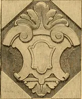 An illustration from Natural wood ornaments : for furniture manufacturers, architects, builders, interior decorators, stair builders, car builders, organ manufacturers, steamboat builders, etc., etc. (1883)