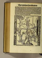 An illustration from Nauicula siue speculu[m] fatuor[um] ... Joannis Geyler Keysersbergii ... in sermones iuxta turmarum seriem diuisa ... a Jacobo Othero diligenter collecta. Compendiosa vite eiusdem descriptio, per Beatum Rhenanum Selestatinum. . (1511)