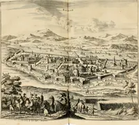 An illustration from Naukeurige beschryving van Asie; behelsende de gewesten van Mesopotamie, Babylonie, Assyrie, Anatolie, of Klein Asie, beneffens eene volkome beschrijving van gansch Gelukkigh, Woest, en Petreesch of Steenigh Arabie.. (1680)