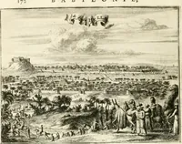 An illustration from Naukeurige beschryving van Asie; behelsende de gewesten van Mesopotamie, Babylonie, Assyrie, Anatolie, of Klein Asie, beneffens eene volkome beschrijving van gansch Gelukkigh, Woest, en Petreesch of Steenigh Arabie.. (1680)