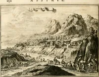 An illustration from Naukeurige beschryving van Asie; behelsende de gewesten van Mesopotamie, Babylonie, Assyrie, Anatolie, of Klein Asie, beneffens eene volkome beschrijving van gansch Gelukkigh, Woest, en Petreesch of Steenigh Arabie.. (1680)