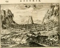 An illustration from Naukeurige beschryving van Asie; behelsende de gewesten van Mesopotamie, Babylonie, Assyrie, Anatolie, of Klein Asie, beneffens eene volkome beschrijving van gansch Gelukkigh, Woest, en Petreesch of Steenigh Arabie.. (1680)