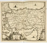An illustration from Naukeurige beschryving van Asie; behelsende de gewesten van Mesopotamie, Babylonie, Assyrie, Anatolie, of Klein Asie, beneffens eene volkome beschrijving van gansch Gelukkigh, Woest, en Petreesch of Steenigh Arabie.. (1680)