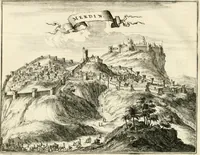 An illustration from Naukeurige beschryving van Asie; behelsende de gewesten van Mesopotamie, Babylonie, Assyrie, Anatolie, of Klein Asie, beneffens eene volkome beschrijving van gansch Gelukkigh, Woest, en Petreesch of Steenigh Arabie.. (1680)