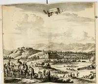 An illustration from Naukeurige beschryving van Asie; behelsende de gewesten van Mesopotamie, Babylonie, Assyrie, Anatolie, of Klein Asie, beneffens eene volkome beschrijving van gansch Gelukkigh, Woest, en Petreesch of Steenigh Arabie.. (1680)