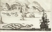 An illustration from Naukeurige beschryving van Morea, eertijts Peloponnesus; en de eilanden, gelegen onder de kusten van Morea, en binnen en buiten de golf van Venetien: waer onder de voornaemste Korfu, Cefalonia, Sant Maura, Zanten, en andere in grooten getale. Behelzende derzelver landschappen, steden, rivieren, poelen, bergen, gewassen, dieren, &c. Met de kaerten van Morea, golf van Venetien, en verscheide eilanden: beneffens afbeeldingen van steden en kastelen, als Patrasso, Modon, Koron, Navarino, Napoli di Romania en Malvasia, Korinthen, Misitra, &c (1688)