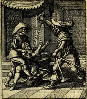 An illustration from Nebulo nebulonum; hoc est, Loco-seria vernaculae nequitiae censura (1636)