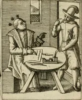 Picture 7 of 39 from Nebulo nebulonum, hoc est, Iocoseria modernae nequitiae censura : qua hominum sceleratorum fraudes, doli ac versutiae aeri aëriq[ue] exponuntur pùblice (1620), leaf 16