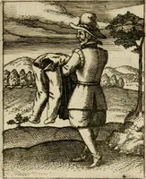 An illustration from Nebulo nebulonum, hoc est, Iocoseria modernae nequitiae censura : qua hominum sceleratorum fraudes, doli ac versutiae aeri aëriq[ue] exponuntur pùblice (1620)