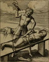 An illustration from Nebulo nebulonum, hoc est, Jocoseria nequitiae censura : qua hominum scelestorum doli, fraudes, fallaciae, & mores versuti vivis coloribus depinguntur, aeriq[ue] incisi publico aspectui exponuntur (1663)